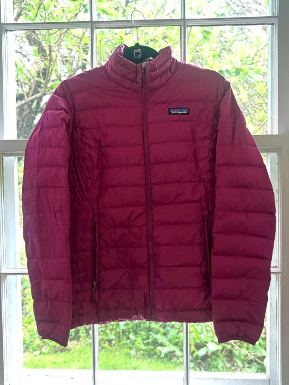 Patagonia Women’s Down Sweater Jacket Pink Magenta Full Zip Puffer Size S